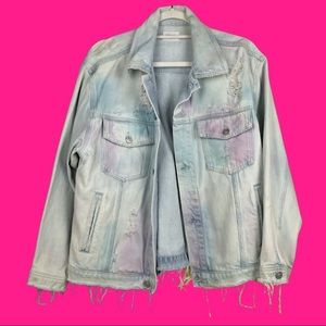Distressed Hudson jean jacket. Women’s size xs